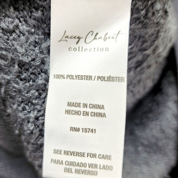 Lacey Chabert Collection Womens Black Fuzzy Open Cardigan With Pockets Size XS - Picture 10 of 11